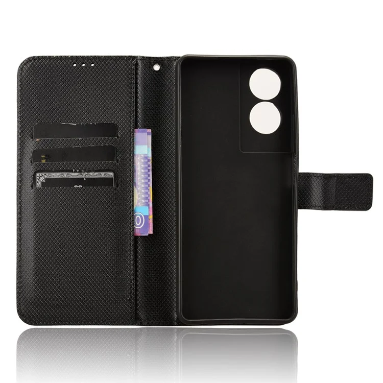Pour TCL 40 NxtPaper Étui Téléphone Coque en Cuir PU Wallet Flip Folio avec Dragonne - Noir