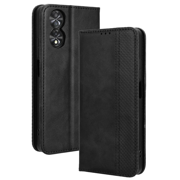 Para TCL 40 NxtPaper Fundas de teléfono móvil Imprimir Cuero PU Antimagulladuras Soporte Cubierta - Negro