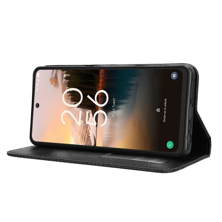 Para TCL 40 NxtPaper Fundas de teléfono móvil Imprimir Cuero PU Antimagulladuras Soporte Cubierta - Negro