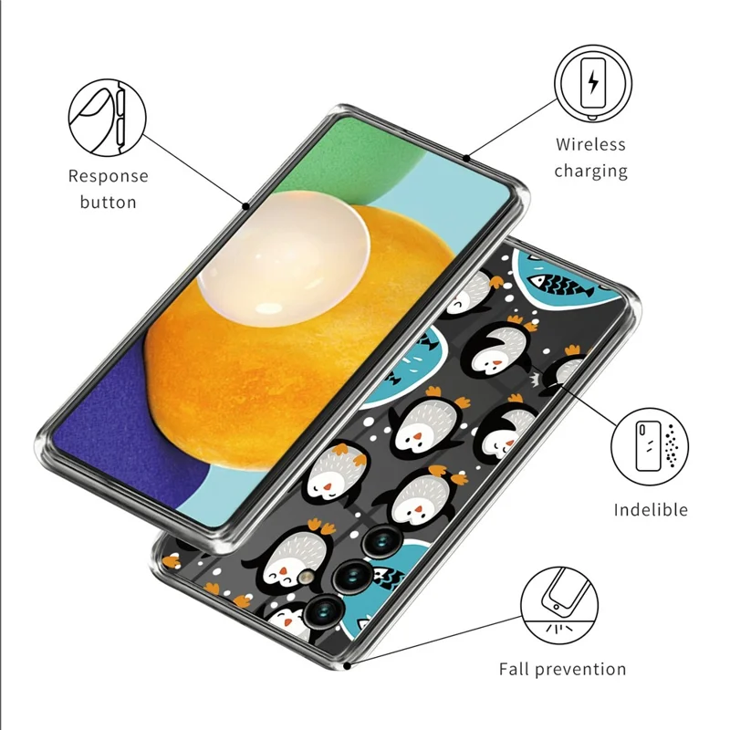 For Samsung Galaxy A15 5G TPU Case Anti-Drop IMD Pattern Printing Phone Cover - Penguin