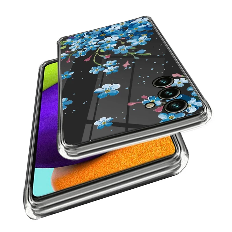 For Samsung Galaxy S23 FE TPU Case Printing Pattern Soft Phone Cover - Blue Flower