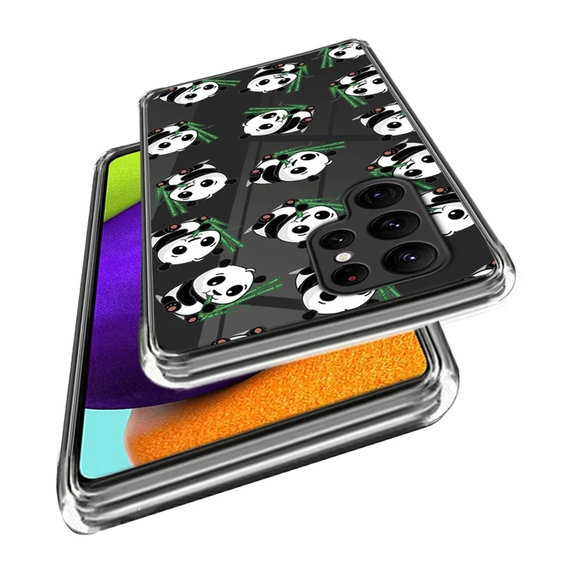For Samsung Galaxy S24 Ultra Pattern Phone Case Flexible TPU Shockproof Cover - Pandas