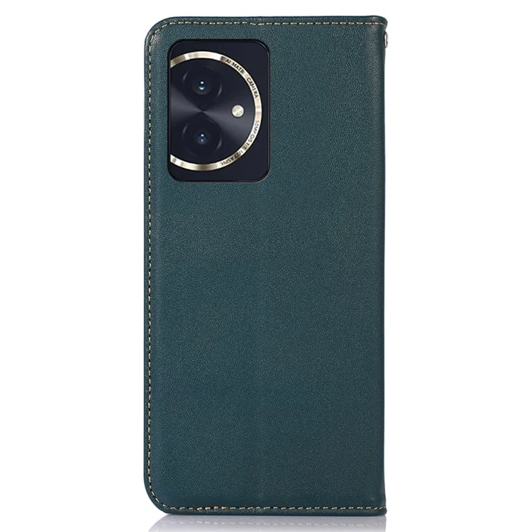 KHAZNEH For Honor 100 5G Funda de teléfono móvil Piel de vaca genuina Textura Nappa RFID Blocking Cover - Verde