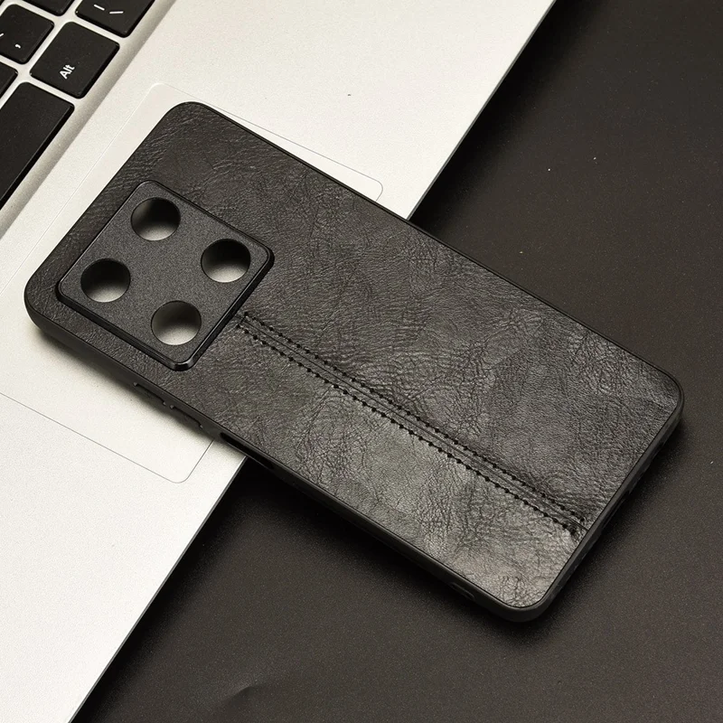 For Infinix Note 30 Pro 4G Phone Case Slim PU Leather Coated Back Cover - Black