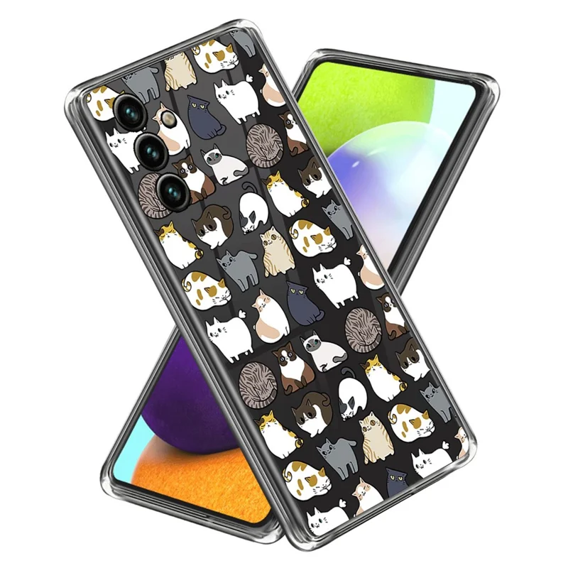 For Samsung Galaxy A25 5G (Global) (161.0 x 76.5 x 8.3mm) TPU Case Clear Pattern Printed Phone Cover - Cats