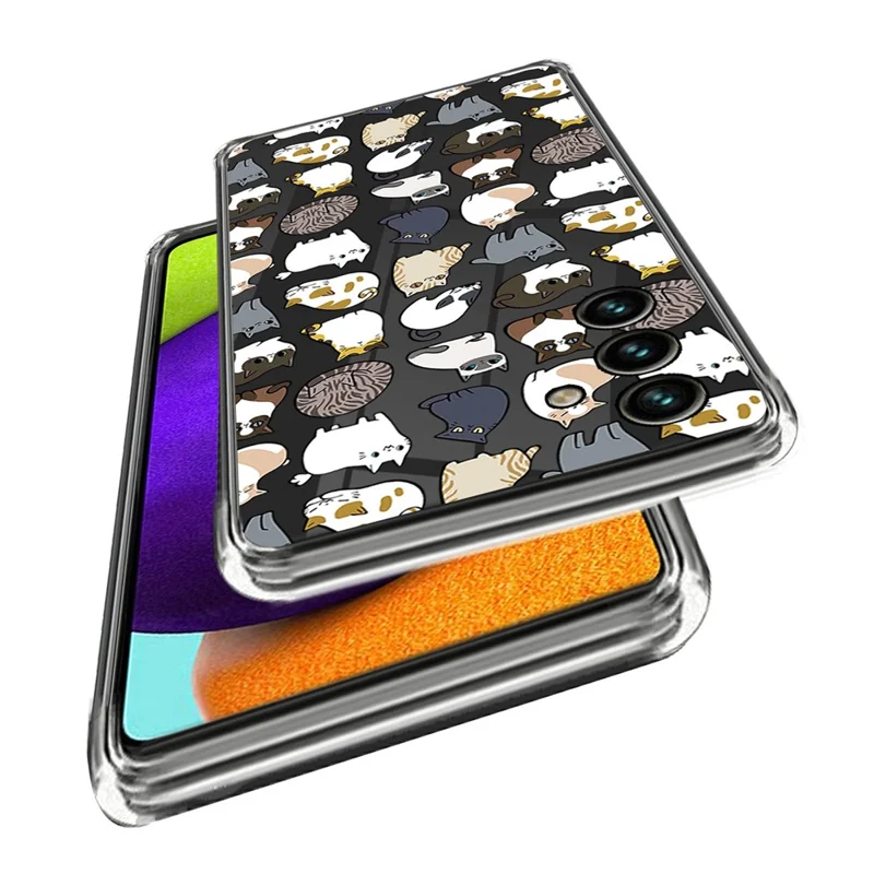 For Samsung Galaxy A25 5G (Global) (161.0 x 76.5 x 8.3mm) TPU Case Clear Pattern Printed Phone Cover - Cats