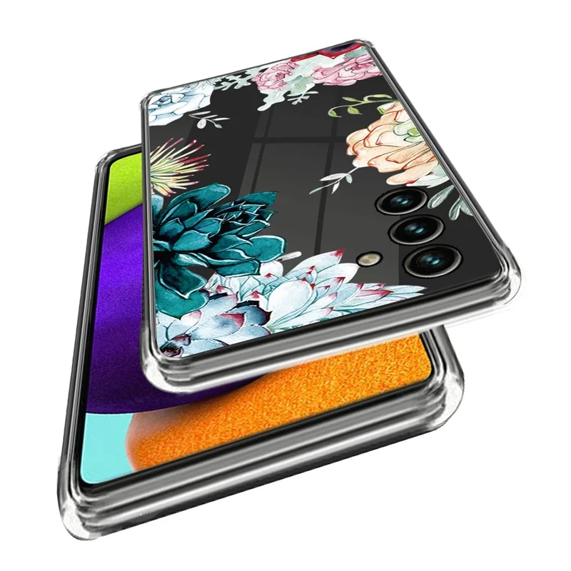 For Samsung Galaxy A25 5G (Global) (161.0 x 76.5 x 8.3mm) TPU Case Clear Pattern Printed Phone Cover - Succulent Plant