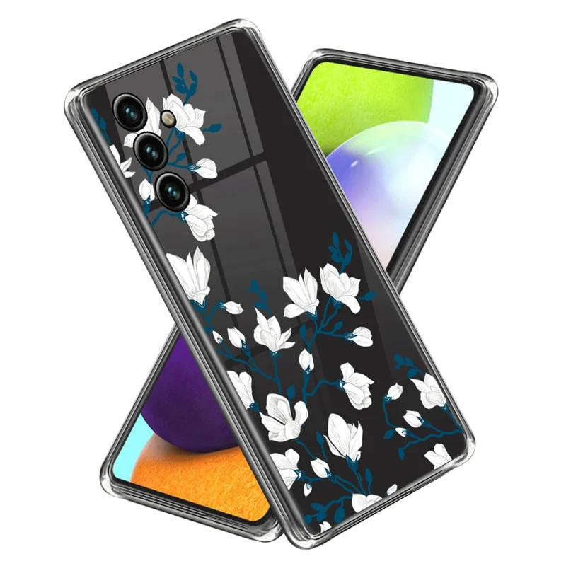 For Samsung Galaxy A25 5G (Global) (161.0 x 76.5 x 8.3mm) TPU Case Clear Pattern Printed Phone Cover - Magnolias