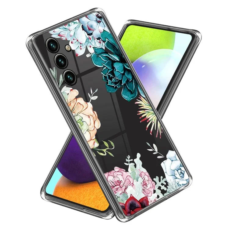 Para Samsung Galaxy A05s 4G TPU Case IMD Pattern Anti-Scratch Slim Phone Cover - Succulent Plant