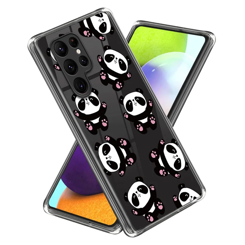 For Samsung Galaxy S24 Ultra Pattern Case Anti-Drop Soft TPU Phone Cover - Pandas