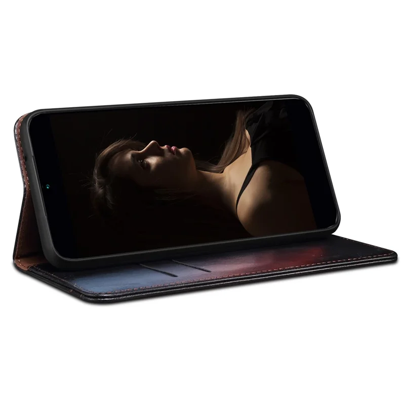 For Samsung Galaxy A35 5G Leather Case Magnetic Auto Closing Wallet Cover - Black