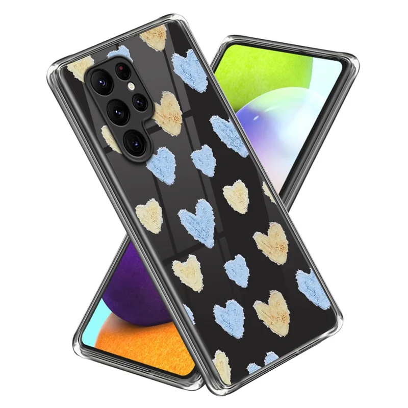 For Samsung Galaxy S24 Ultra Phone Case Pattern Printing Soft TPU Cover - Yellow / Blue Love