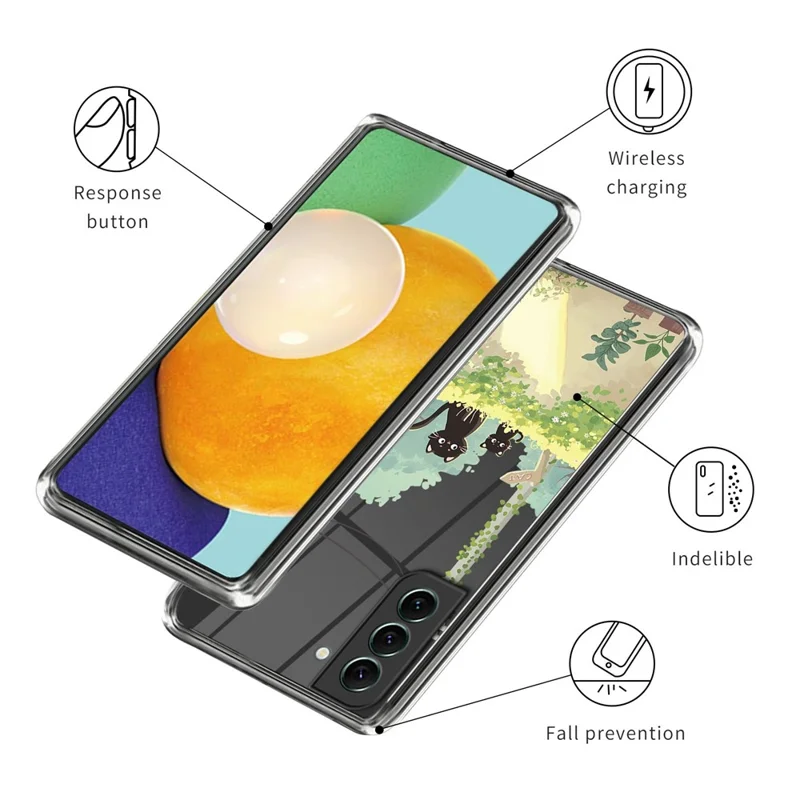 For Samsung Galaxy S24 TPU Case Pattern Printing Anti-scratch Phone Cover - Two Cats