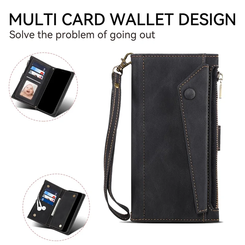 ESEBLE Star Series Para Samsung Galaxy A35 5G Case Multifunction Wallet Leather Cover - Preto