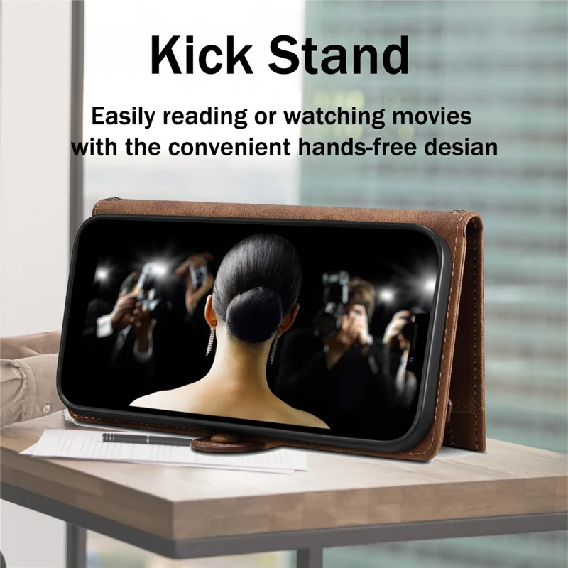 ESEBLE Star Series For Samsung Galaxy A35 5G Case Multifunction Wallet Leather Cover - Brown