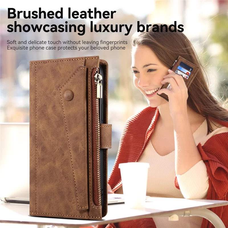 ESEBLE Star Series For Samsung Galaxy A35 5G Case Multifunction Wallet Leather Cover - Brown