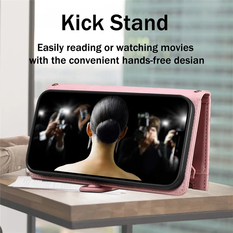 ESEBLE Star Series For Samsung Galaxy A35 5G Case Multifunction Wallet Leather Cover - Rose Gold