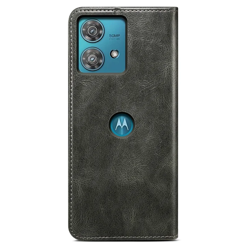 For Motorola Edge 40 Neo 5G Case PU Leather Wallet Folio Flip Phone Cover - Green