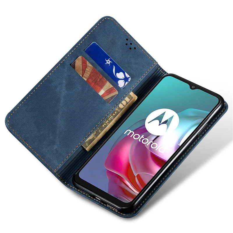 Pour Motorola Edge 40 Neo 5G Étui Portefeuille Cuir PU Support Téléphone - Bleu