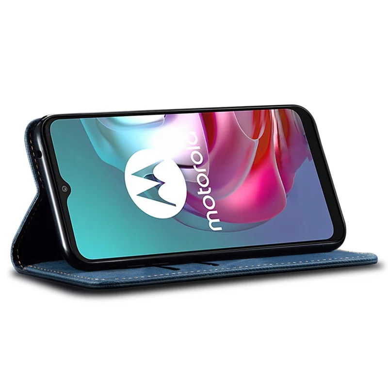 Pour Motorola Edge 40 Neo 5G Étui Portefeuille Cuir PU Support Téléphone - Bleu