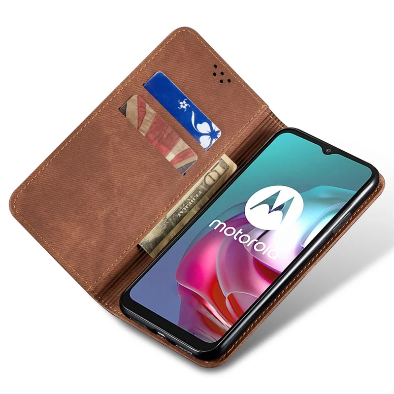 For Motorola Edge 40 Neo 5G Etui, Wallet, PU-læder, Telefonstativdæksel - Kaffe
