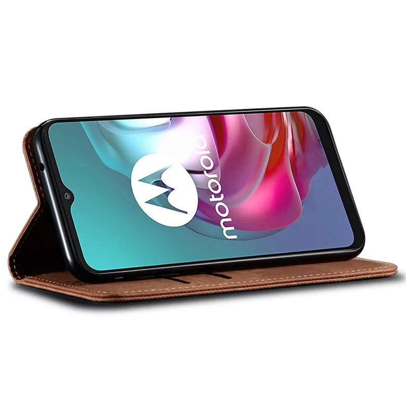 For Motorola Edge 40 Neo 5G Etui, Wallet, PU-læder, Telefonstativdæksel - Kaffe