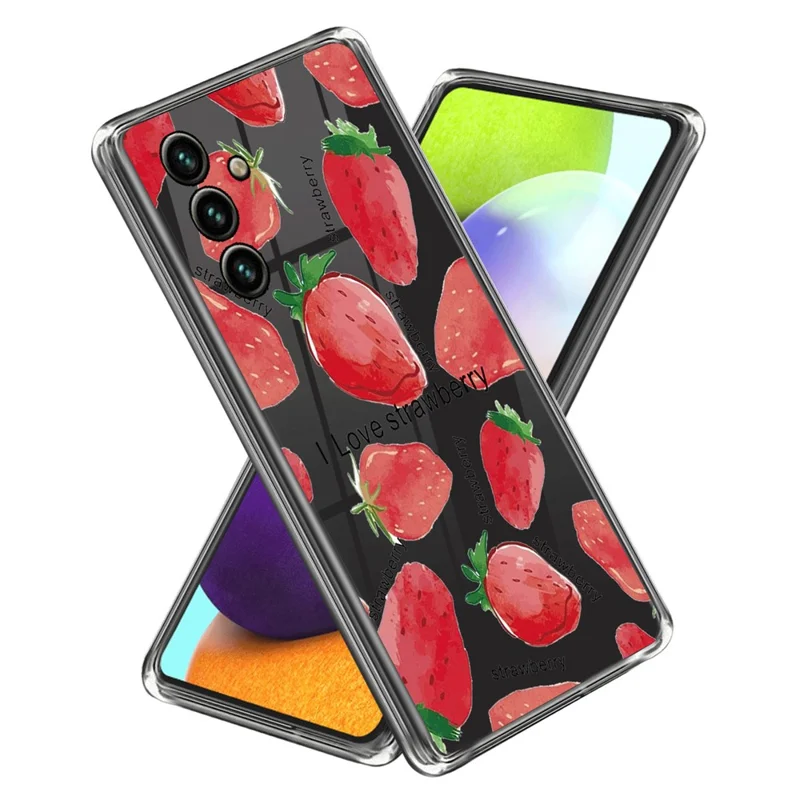 For Samsung Galaxy A15 5G TPU Case Pattern Printing Protective Back Cover - Strawberry