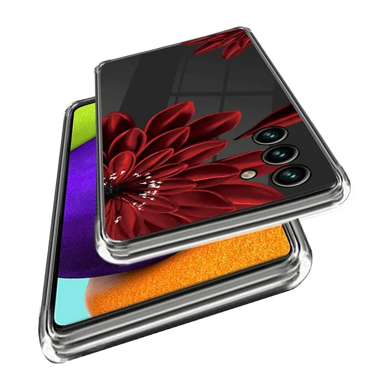 Для чехла TPU для Samsung Galaxy S23 FE с узорчатой печатью, мягкий чехол для телефона-протектора - красный цветок