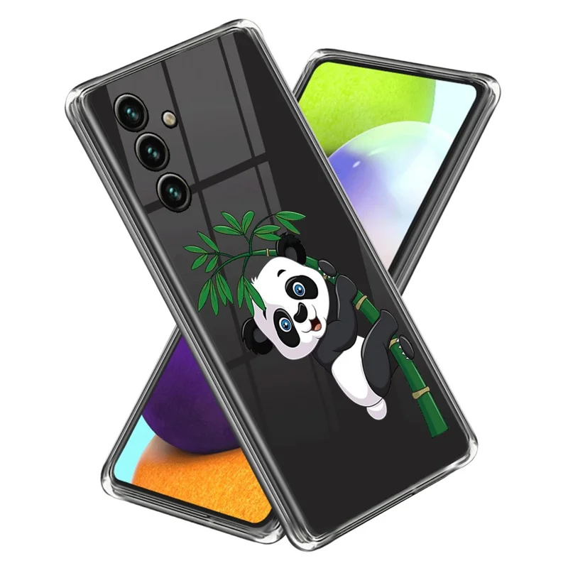 For Samsung Galaxy S23 FE TPU Case Pattern Printing Soft Phone Cover Protector - Panda and Bamboo
