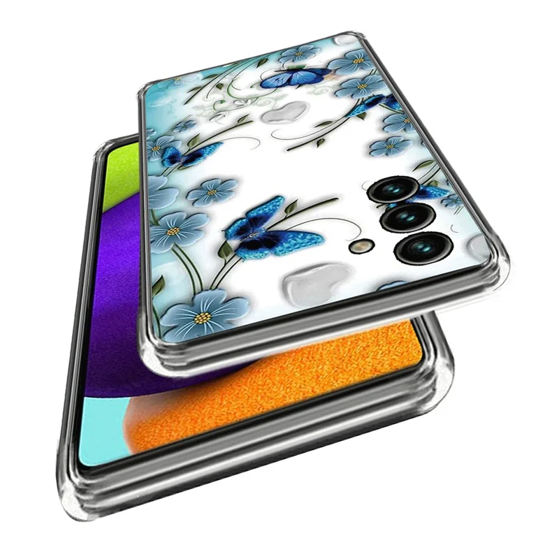Für Samsung Galaxy A25 5G (Global) (161,0 x 76,5 x 8,3 mm) Cover Pattern Printing TPU Handyhülle - Schmetterling und Blumen