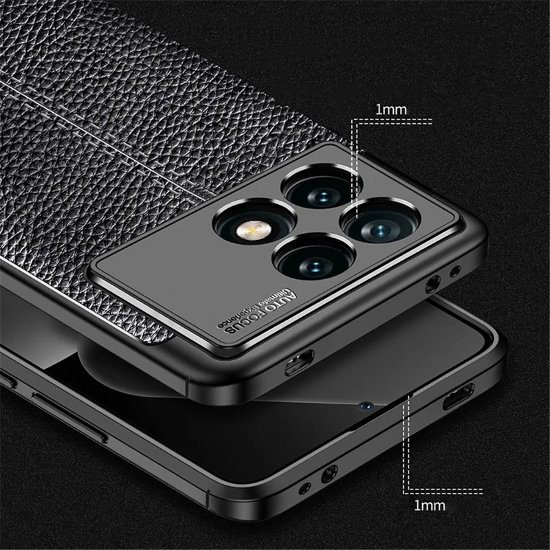 Для Xiaomi Redmi K70E 5G / Poco X6 Pro 5G, чехол из ТПУ, противоударный, с рельефной текстурой, черного цвета