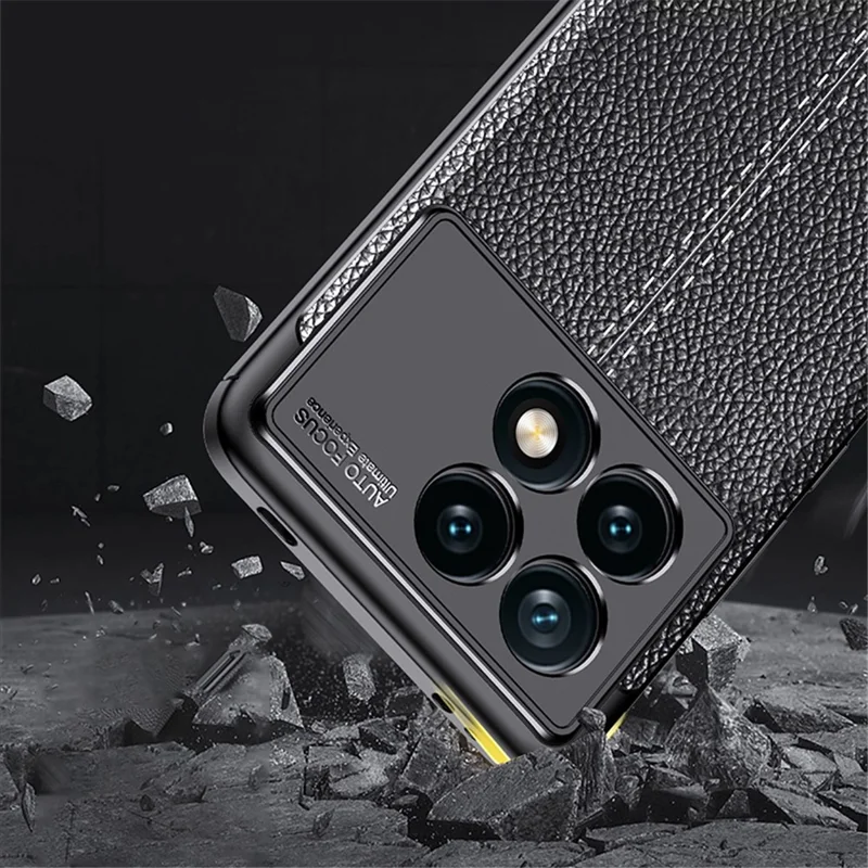 Для Xiaomi Redmi K70E 5G / Poco X6 Pro 5G, чехол из ТПУ, противоударный, с рельефной текстурой, черного цвета