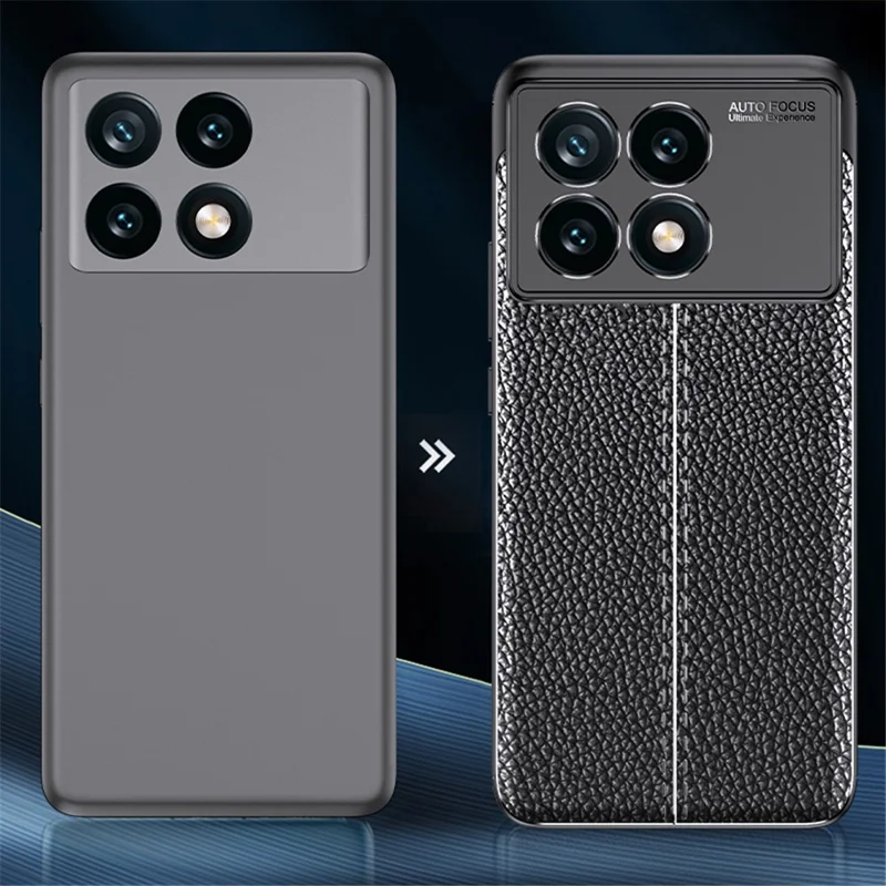 Для Xiaomi Redmi K70E 5G / Poco X6 Pro 5G, чехол из ТПУ, противоударный, с рельефной текстурой, черного цвета