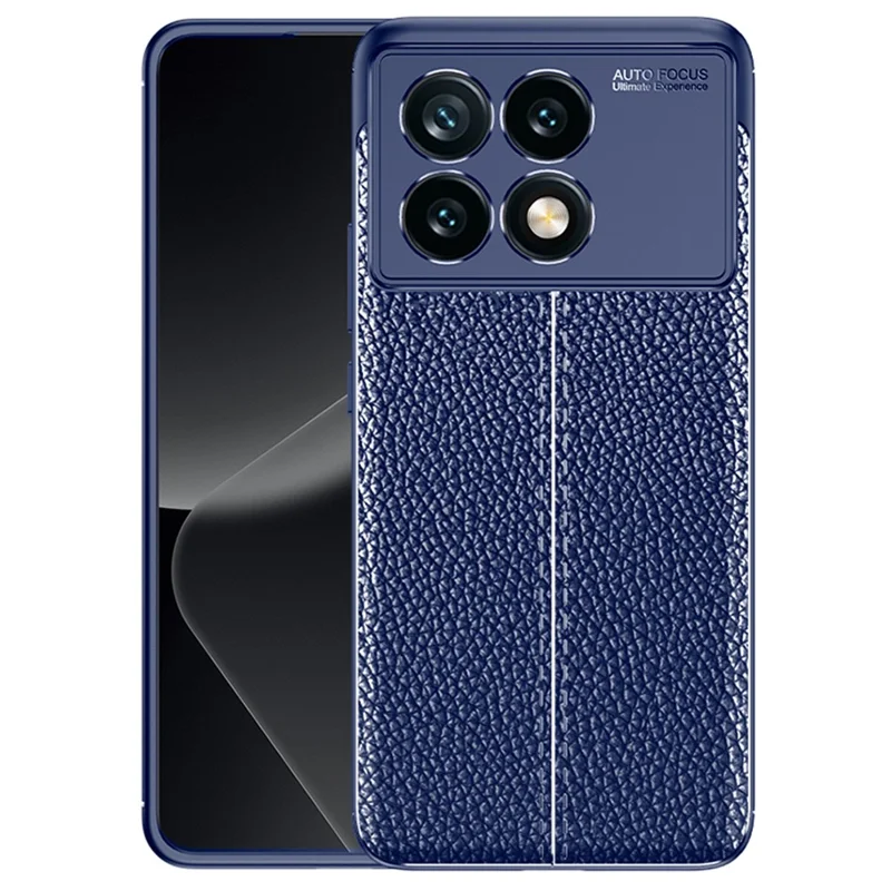 Para Xiaomi Poco F6 Pro 5G / Redmi K70 5G / K70 Pro 5G Capa Textura de Litchi TPU Proteção de Telefone - Azul