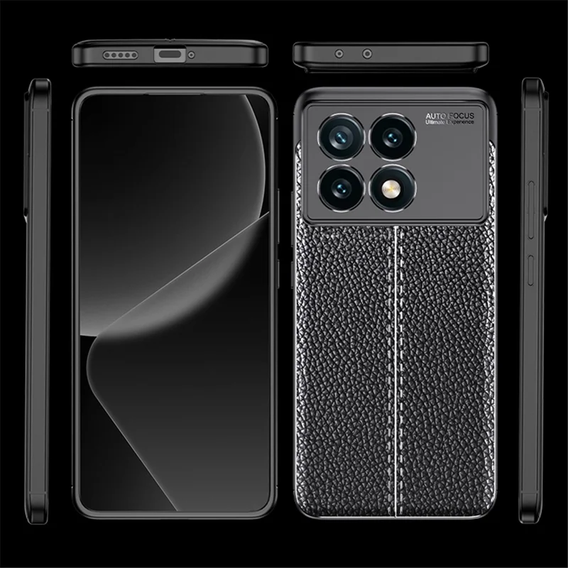 Para Xiaomi Poco F6 Pro 5G / Redmi K70 5G / K70 Pro 5G Capa Textura de Litchi TPU Proteção de Telefone - Azul