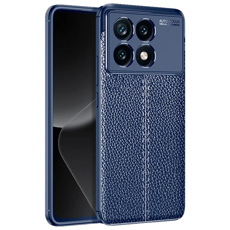 Para Xiaomi Poco F6 Pro 5G / Redmi K70 5G / K70 Pro 5G Capa Textura de Litchi TPU Proteção de Telefone - Azul
