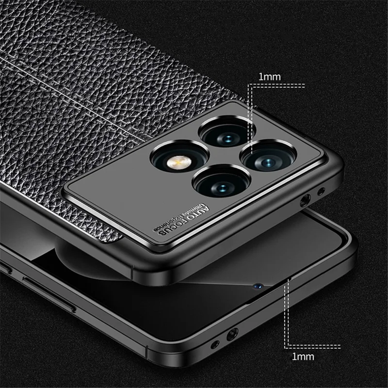 Para Xiaomi Poco F6 Pro 5G / Redmi K70 5G / K70 Pro 5G Capa Textura de Litchi TPU Proteção de Telefone - Azul