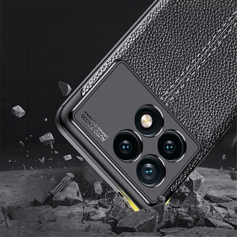 Para Xiaomi Poco F6 Pro 5G / Redmi K70 5G / K70 Pro 5G Capa Textura de Litchi TPU Proteção de Telefone - Azul