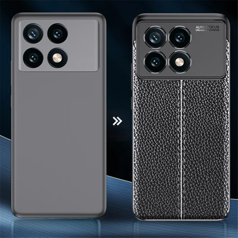 Para Xiaomi Poco F6 Pro 5G / Redmi K70 5G / K70 Pro 5G Capa Textura de Litchi TPU Proteção de Telefone - Azul