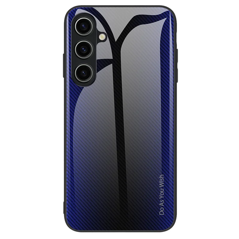 For Samsung Galaxy A15 5G Phone Case Tempered Glass+TPU Shock Protective Cover - Dark Blue