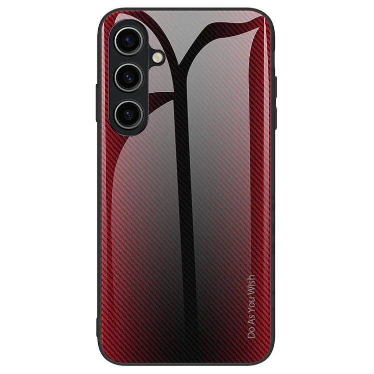 For Samsung Galaxy A15 5G Phone Case Tempered Glass+TPU Shock Protective Cover - Red