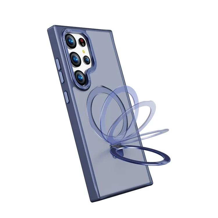 Para Samsung Galaxy S24 Ultra Kickstand Case Compatible con MagSafe Funda Resistente a los Golpes TPU+PC - Azul
