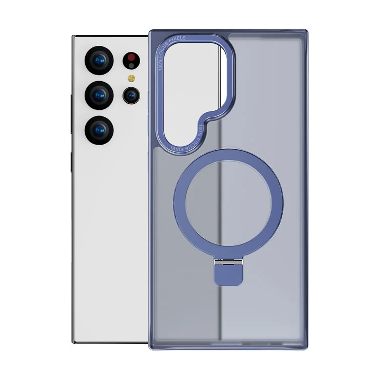 Para Samsung Galaxy S24 Ultra Kickstand Case Compatible con MagSafe Funda Resistente a los Golpes TPU+PC - Azul