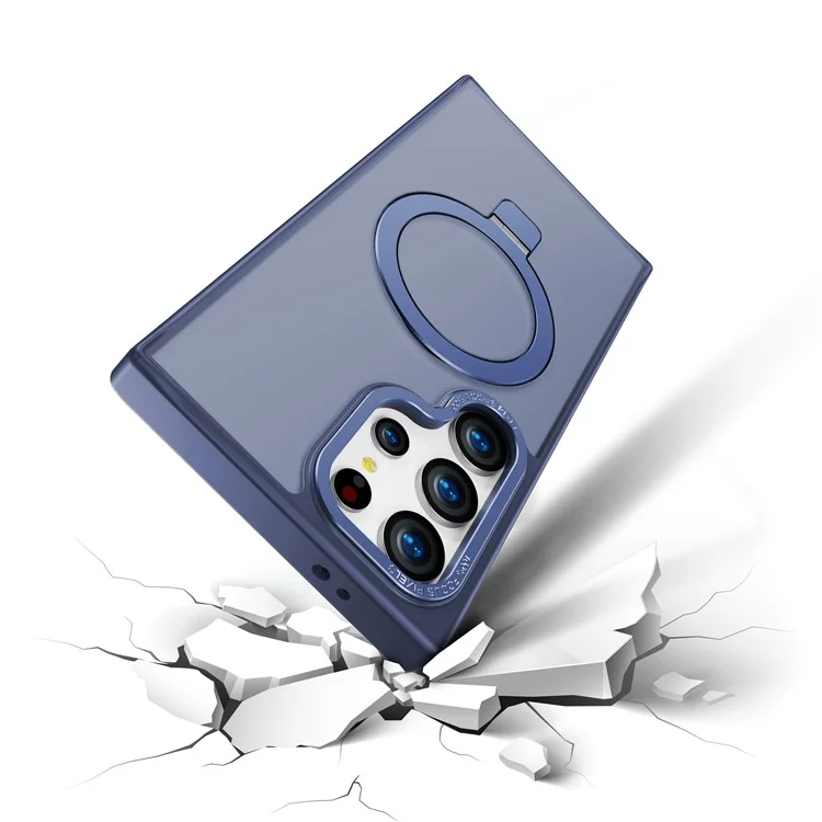 Para Samsung Galaxy S24 Ultra Kickstand Case Compatible con MagSafe Funda Resistente a los Golpes TPU+PC - Azul
