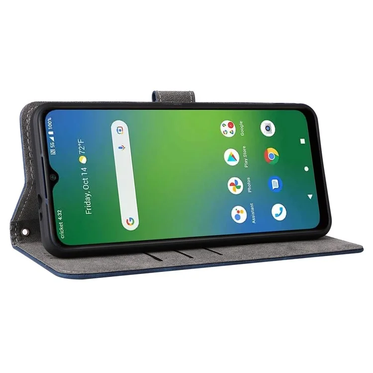 Für Cricket Magic 5G / AT&T Propel 5G Leder Hülle RFID-blockierendes Wallet Phone Cover - Blau