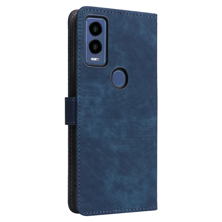 Für Cricket Magic 5G / AT&T Propel 5G Leder Hülle RFID-blockierendes Wallet Phone Cover - Blau