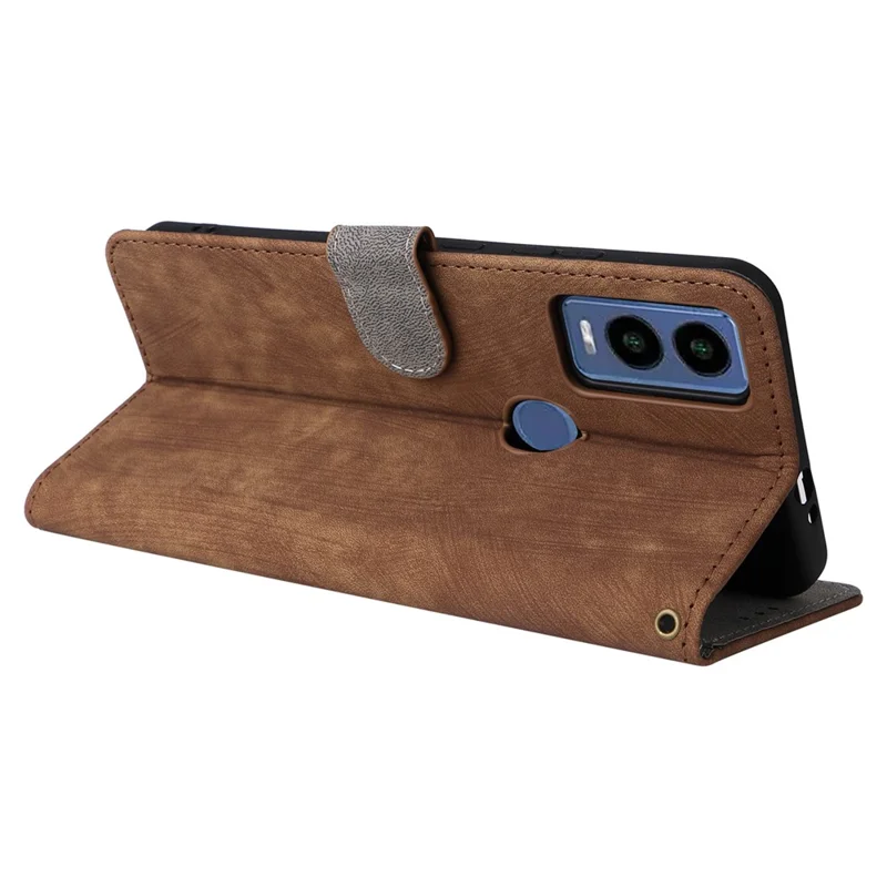 For Cricket Magic 5G / AT&T Propel 5G Leather Case RFID Blocking Wallet Phone Cover - Brown