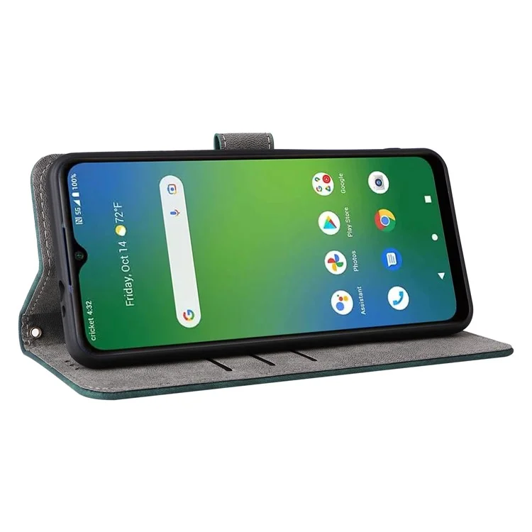 For Cricket Magic 5G / AT&T Propel 5G Leather Case RFID Blocking Wallet Phone Cover - Green