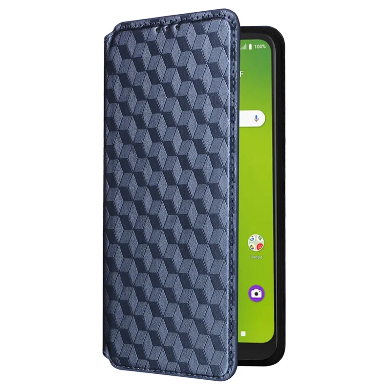 For Cricket Magic 5G / AT&T Propel 5G Leather Case Stand Magnetic Closure Phone Cover - Blue