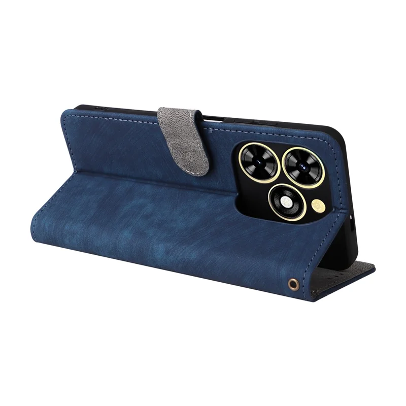 For TECNO Spark Go 2024 4G BG6 / Spark 20C BG7 / Pop 8 Leather Case RFID Blocking Phone Cover - Blue